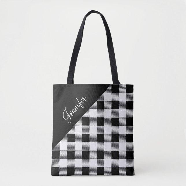 Personalisierter, moderner Schwarz-Weiß-Buffalo-Ka (Vorderseite)