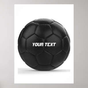 Personalisierter moderner schwarzer Fußball Poster