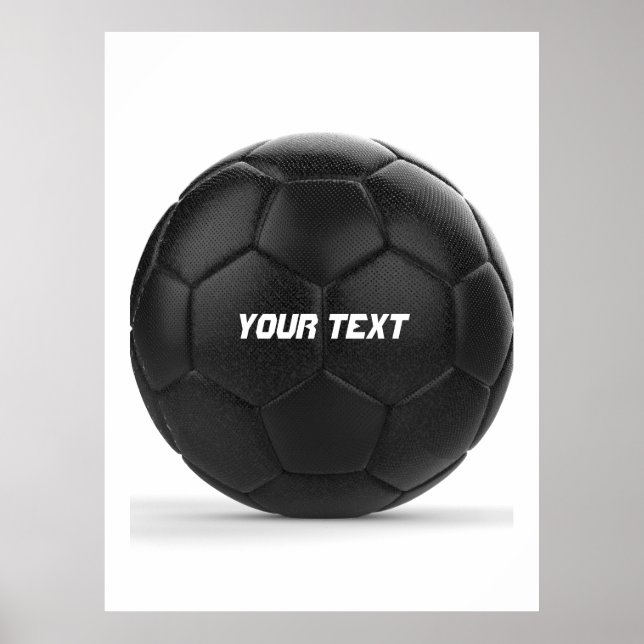 Personalisierter moderner schwarzer Fußball Poster (Vorne)