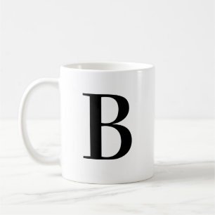 Personalisierter moderner schwarzer Monogramm-Buch Kaffeetasse