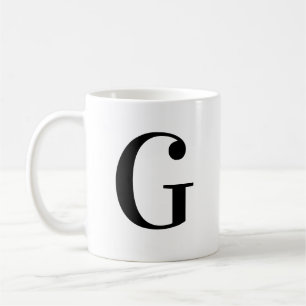Personalisierter moderner schwarzer Monogramm-Buch Kaffeetasse