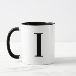 Personalisierter moderner schwarzer Monogramm-Buch Tasse