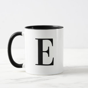Personalisierter moderner schwarzer Monogramm-Buch Tasse