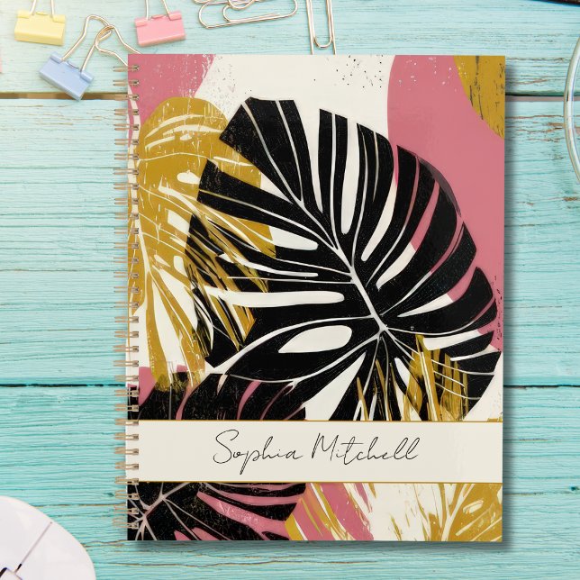 Personalisierter moderner tropischer Boho-Monstera Planer (Von Creator hochgeladen)