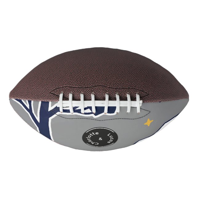 Personalisierter moderner Waldbaum und Stern Football (Vorderseite)