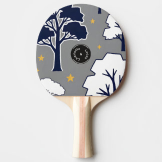 Personalisierter moderner Waldbaum und Stern Tischtennis Schläger
