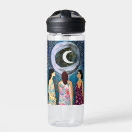 Personalisierter Mond, der die Frauen-Artwork segn Trinkflasche