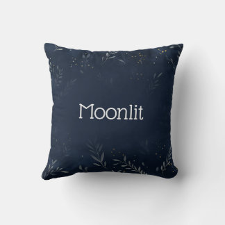 Personalisierter Mond und Blätter Kissen