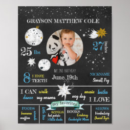 Personalisierter Mond und Sterne Geburtstagspender Poster