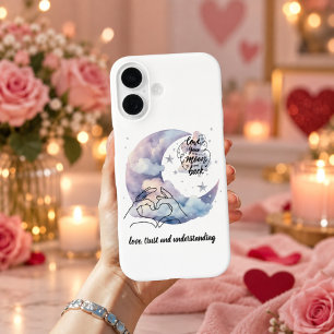 Personalisierter Mond und zurück Liebe iPhone 16 Hülle