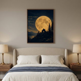 Personalisierter Mondlicht-Hütten-Wandkunst-Druck Poster