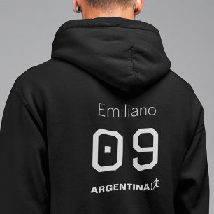 Personalisierter monochromer argentinischer Athlet Hoodie