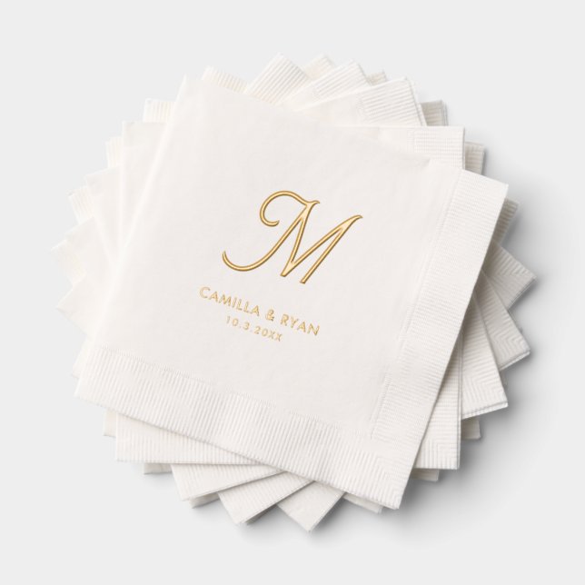 Personalisierter Monogram Foil Stamps Hochzeit Nap Servietten Mit Folie (Insitu (Gestapelt))