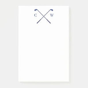 Personalisierter Monogram Golf Club Blue Post-its Post-it Klebezettel