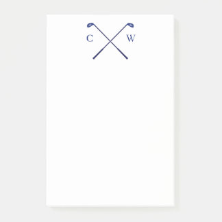 Personalisierter Monogram Golf Club Blue Post-its Post-it Klebezettel