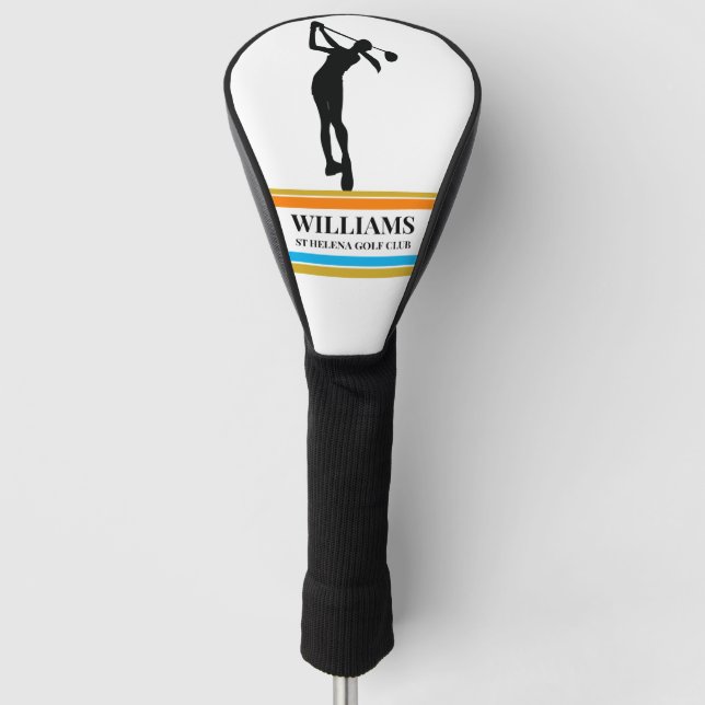 Personalisierter Monogram Golf Swing Golf He Headcover (Vorderseite)