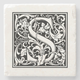 Personalisierter Monogram Letter S Wedday Steinuntersetzer