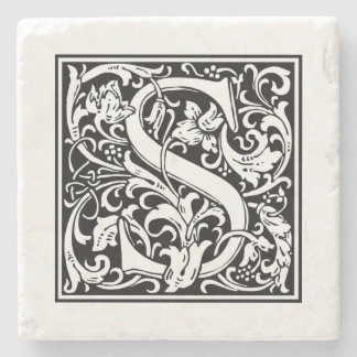Personalisierter Monogram Letter S Wedday Steinuntersetzer