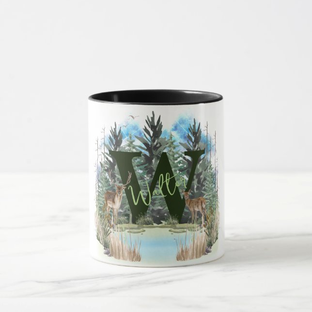 Personalisierter Monogram Letter W Tasse (Zentrum)