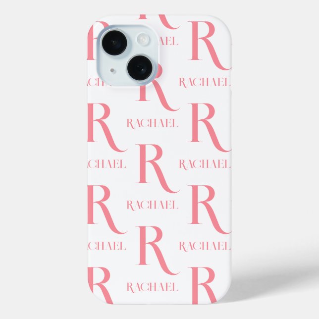 Personalisierter Monogram Name Minimal Stilvoll ro Case-Mate iPhone Hülle (Rückseite)