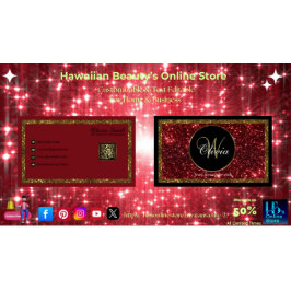 Personalisierter Monogram Red Gold Glitzer QR Code Visitenkarte