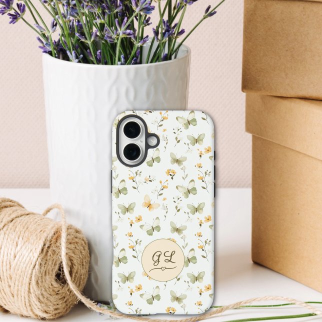 Personalisierter Monogram Spring Butterfly Case-Mate iPhone Hülle (Von Creator hochgeladen)
