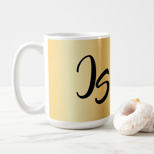 Personalisierter Monogram Trendy Design Gold-Erfol Kaffeetasse (Mit Donut)