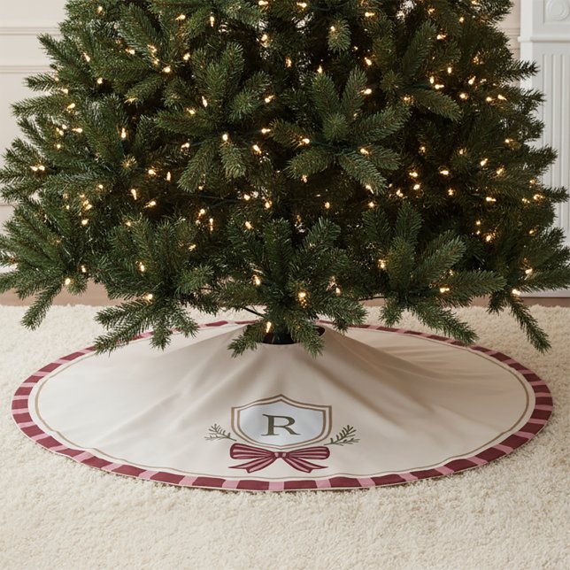 Personalisierter Monogram Weihnachtsrock Polyester Weihnachtsbaumdecke (Von Creator hochgeladen)