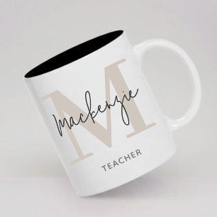 Personalisierter Monogramm-Becher Abschlussgeschen Kaffeetasse