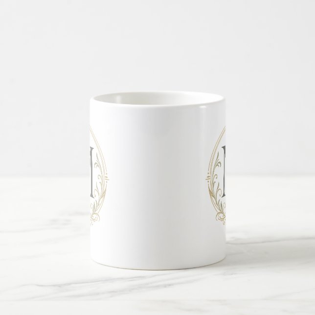 personalisierter Monogramm-Becher Kaffeetasse (Mittel)