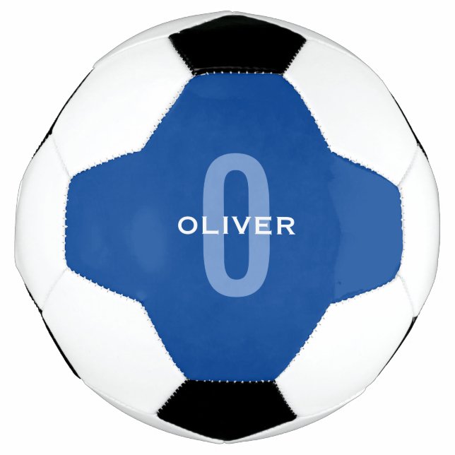 Personalisierter Monogramm blauer Name Fußball (Vorderseite)