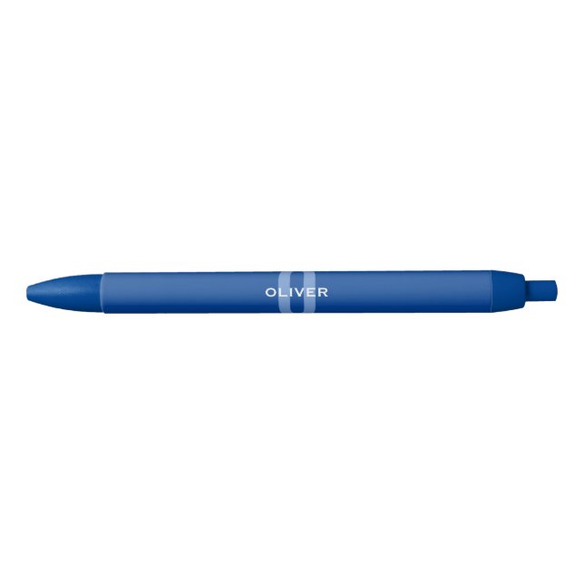 Personalisierter Monogramm blauer Name Kugelschreiber (Vorderseite)