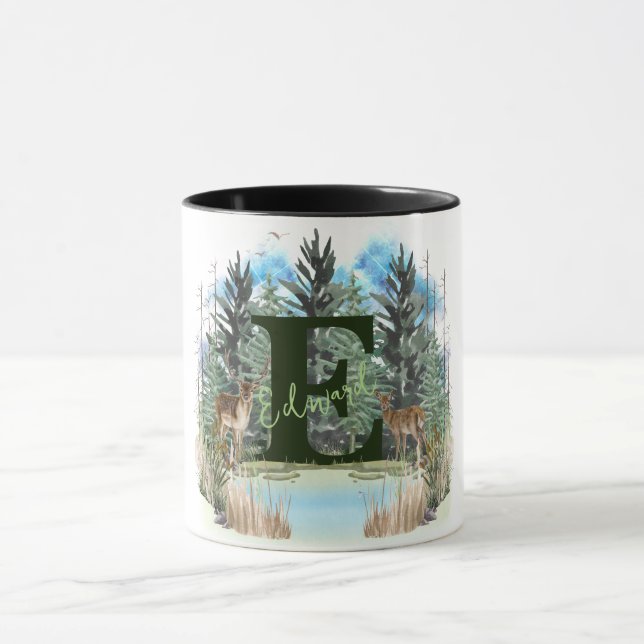 Personalisierter Monogramm-Buchstaben E Tasse (Zentrum)