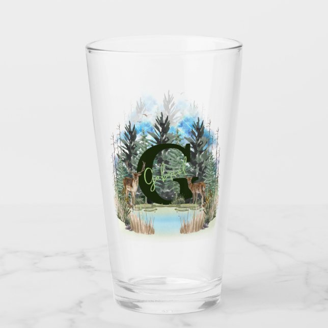 Personalisierter Monogramm-Buchstaben G Glas (Vorderseite)