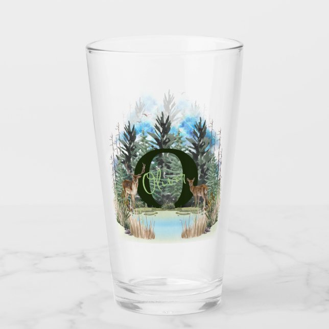 Personalisierter Monogramm-Buchstaben O Glas (Vorderseite)