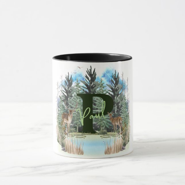 Personalisierter Monogramm-Buchstaben P Tasse (Zentrum)