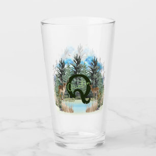 Personalisierter Monogramm-Buchstaben Q Glas