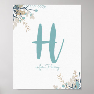 Personalisierter Monogramm-Druck für Kinderzimmer Poster