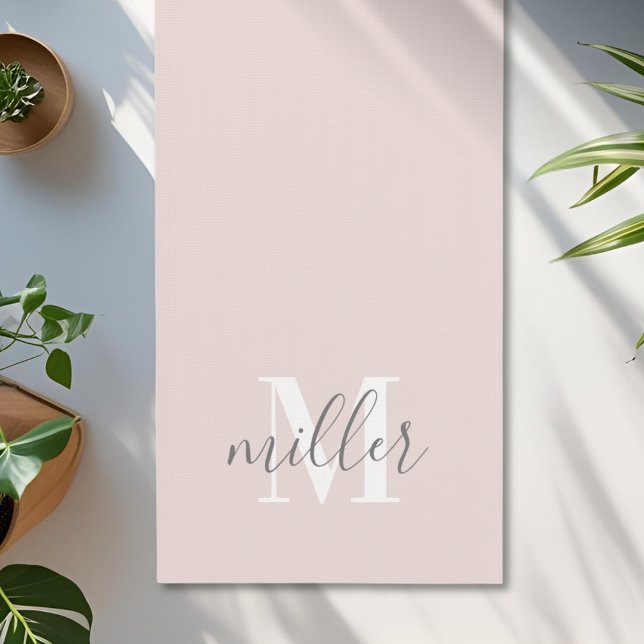Personalisierter Monogramm-Familienname Yogamatte (Von Creator hochgeladen)