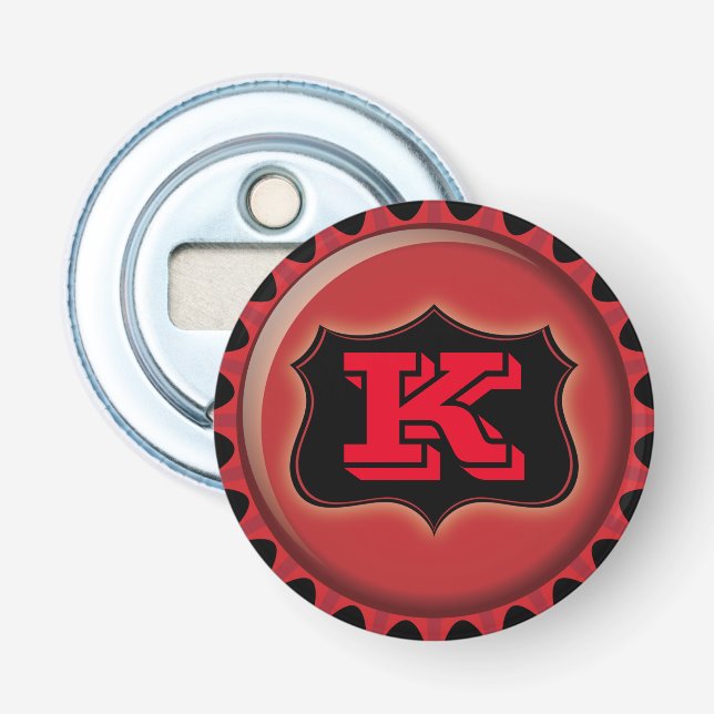 Personalisierter Monogramm-Flaschen-Öffner Flaschenöffner (Vorderseite)