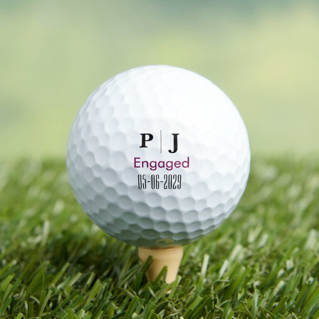 Personalisierter Monogramm-Hochzeitsgolfball Golfball (Insitu T-Shirt)