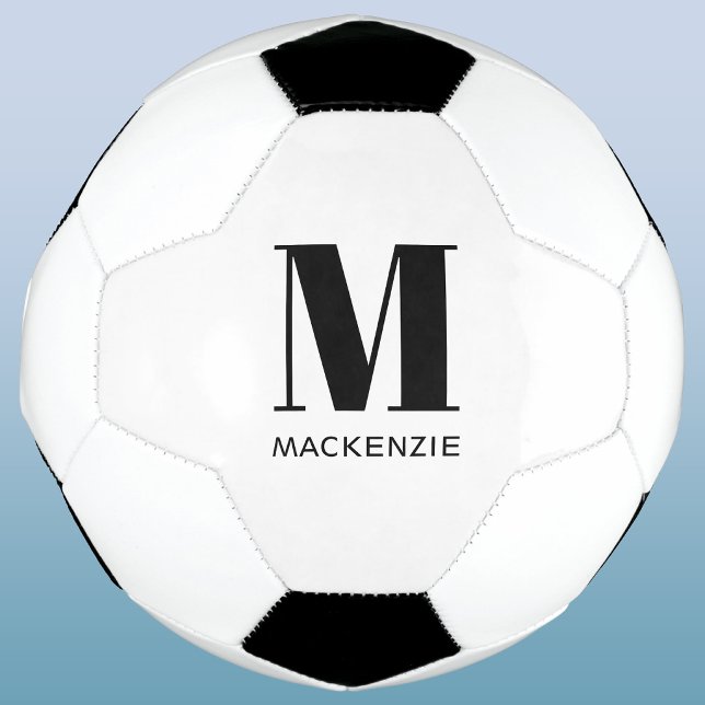 Personalisierter Monogramm-Initial-Name Fußball (Monogram initial custom name personalized soccer ball for sports and football lovers)