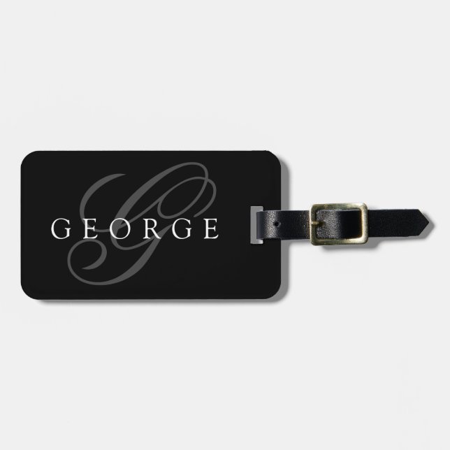 Personalisierter Monogramm-Name Anfangsbuchstabe Gepäckanhänger (Vorderseite horizontal)