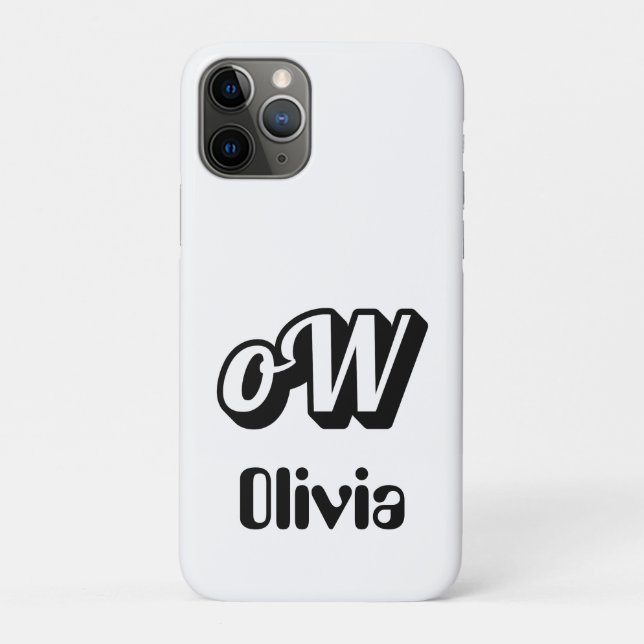 Personalisierter Monogramm-Name Case-Mate iPhone Hülle (Rückseite)