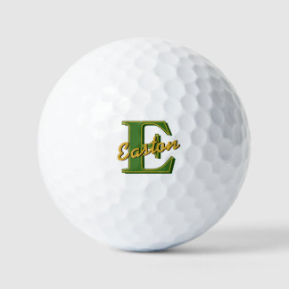 Personalisierter Monogramm Name Dunkelgrün und Gol Golfball