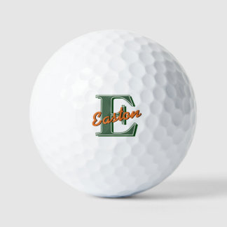 Personalisierter Monogramm Name dunkelgrün und ora Golfball