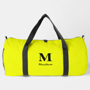 Personalisierter Monogramm Name Gelb Duffle Bag