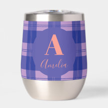 Personalisierter Monogramm-Name Lila Karo