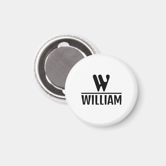 Personalisierter Monogramm-Name-Magnet Magnet (Vorderseite/Rückseite)