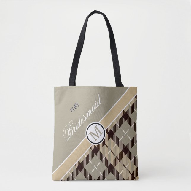 Personalisierter Monogramm Name Niedlich Tartan Br (Vorderseite)